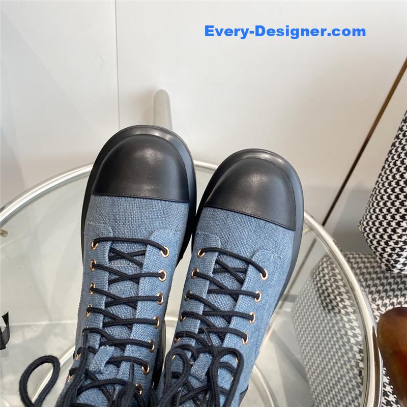 Chanel lace up martin boots