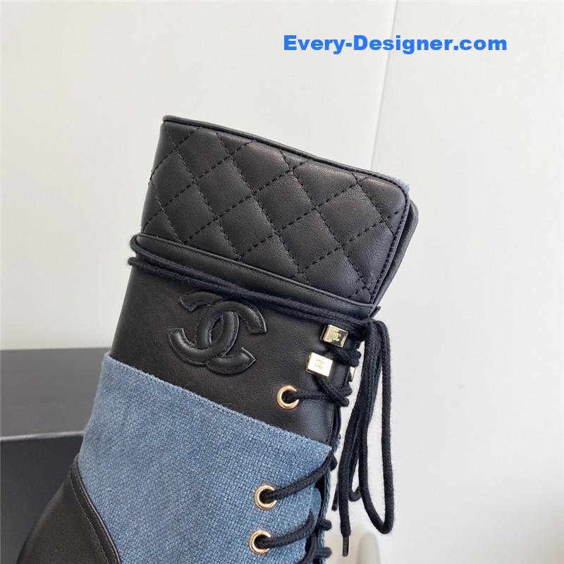 Chanel lace up martin boots