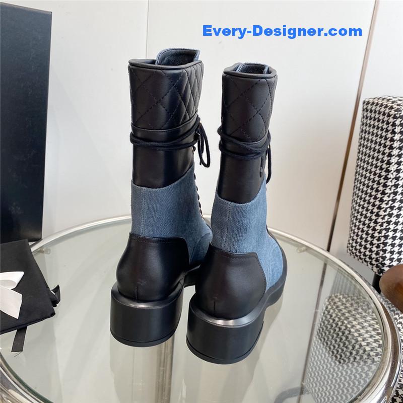 Chanel lace up martin boots