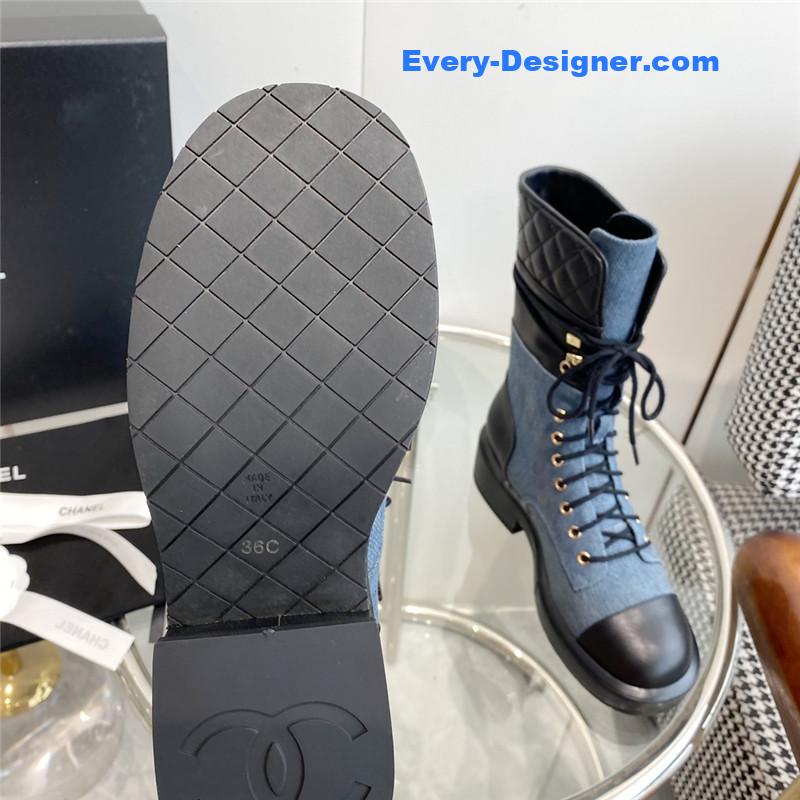 Chanel lace up martin boots