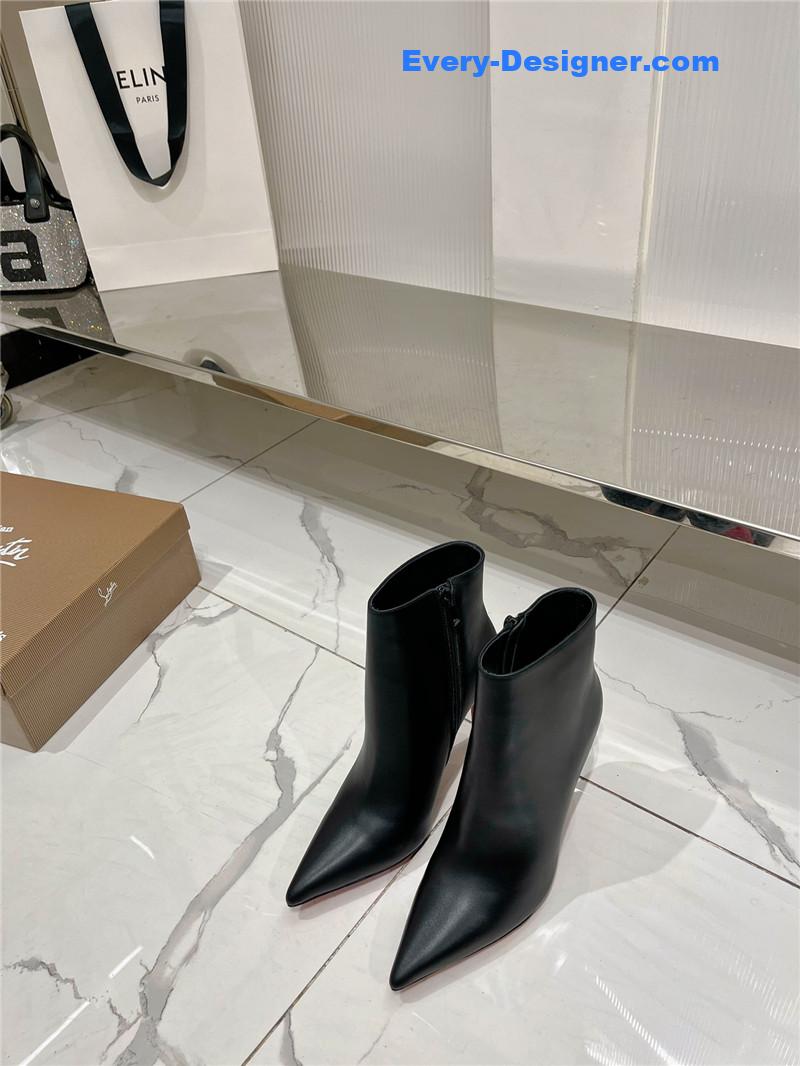 Chr1st1an louboutin high-heeled leather short boots
