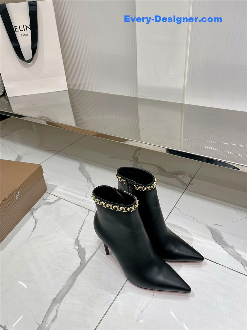 Chr1st1an louboutin high-heeled leather short boots