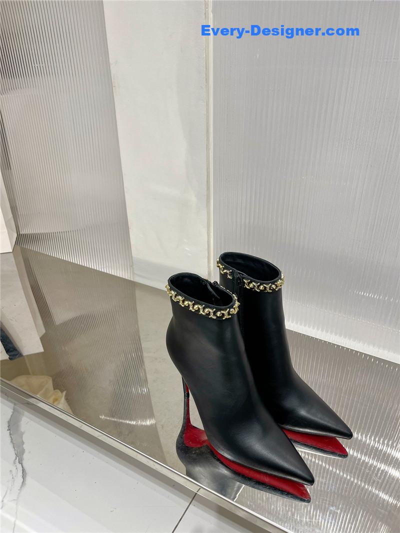 Chr1st1an louboutin high-heeled leather short boots