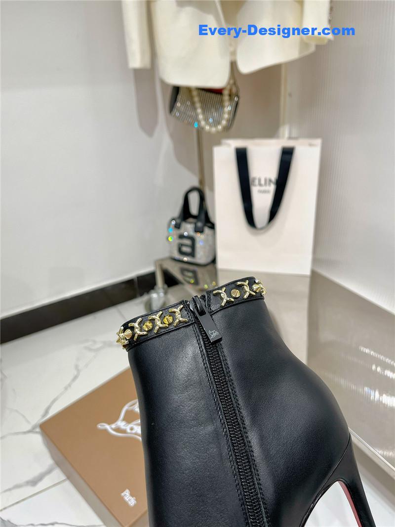 Chr1st1an louboutin high-heeled leather short boots