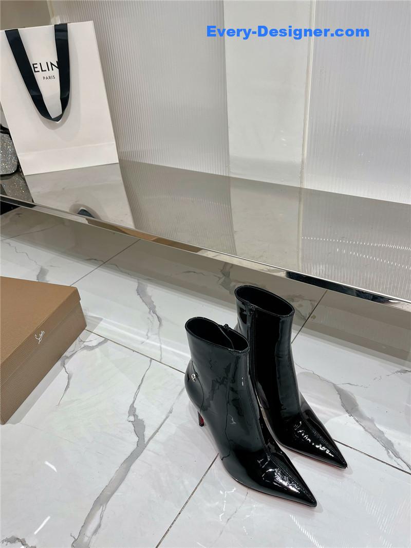 Chr1st1an louboutin high-heeled leather short boots