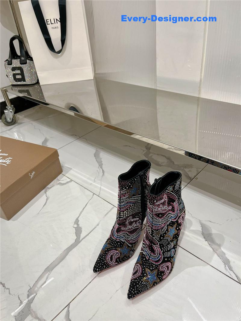 Chr1st1an louboutin high-heeled leather short boots