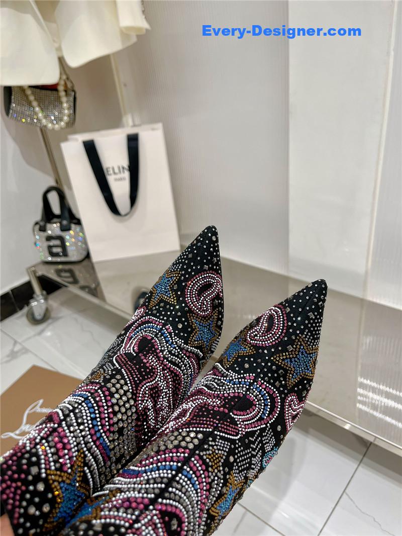 Chr1st1an louboutin high-heeled leather short boots