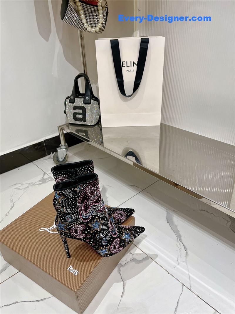 Chr1st1an louboutin high-heeled leather short boots
