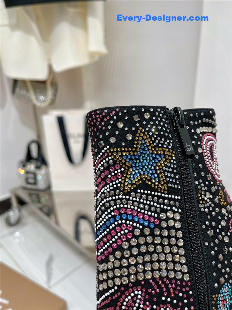 Chr1st1an louboutin high-heeled leather short boots