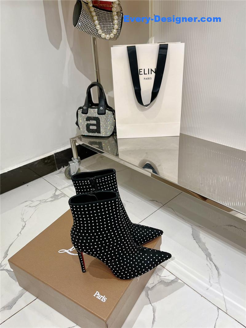 Christian Louboutin high-heeled leather short boots