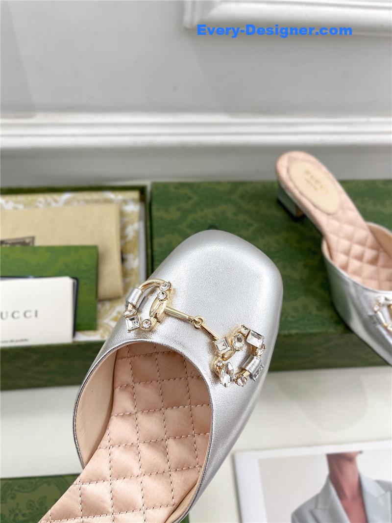 Gvc*1 new crystal horsebit mules