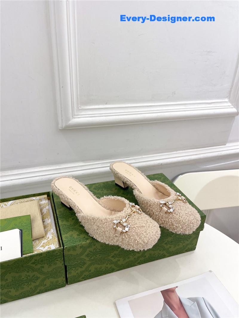 Gucci new crystal horsebit mules