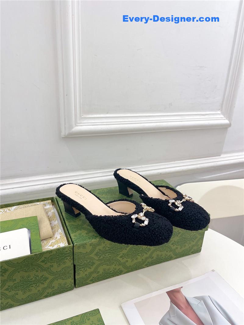 Gucci new crystal horsebit mules