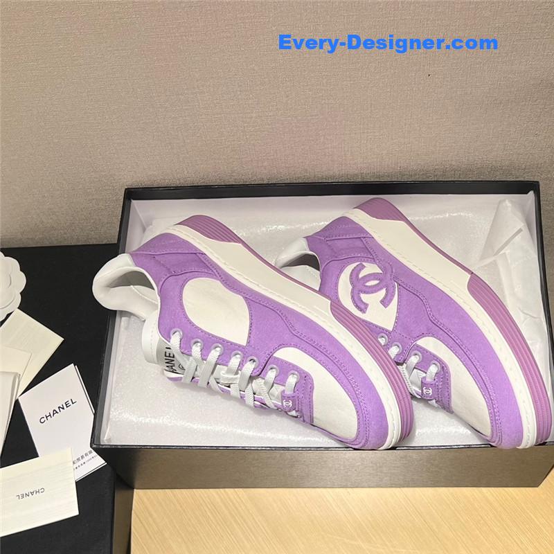 Ch**el coco mark canvas leather sneakers