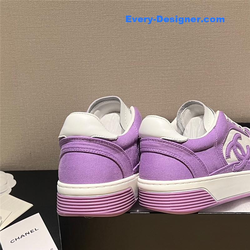 Ch**el coco mark canvas leather sneakers