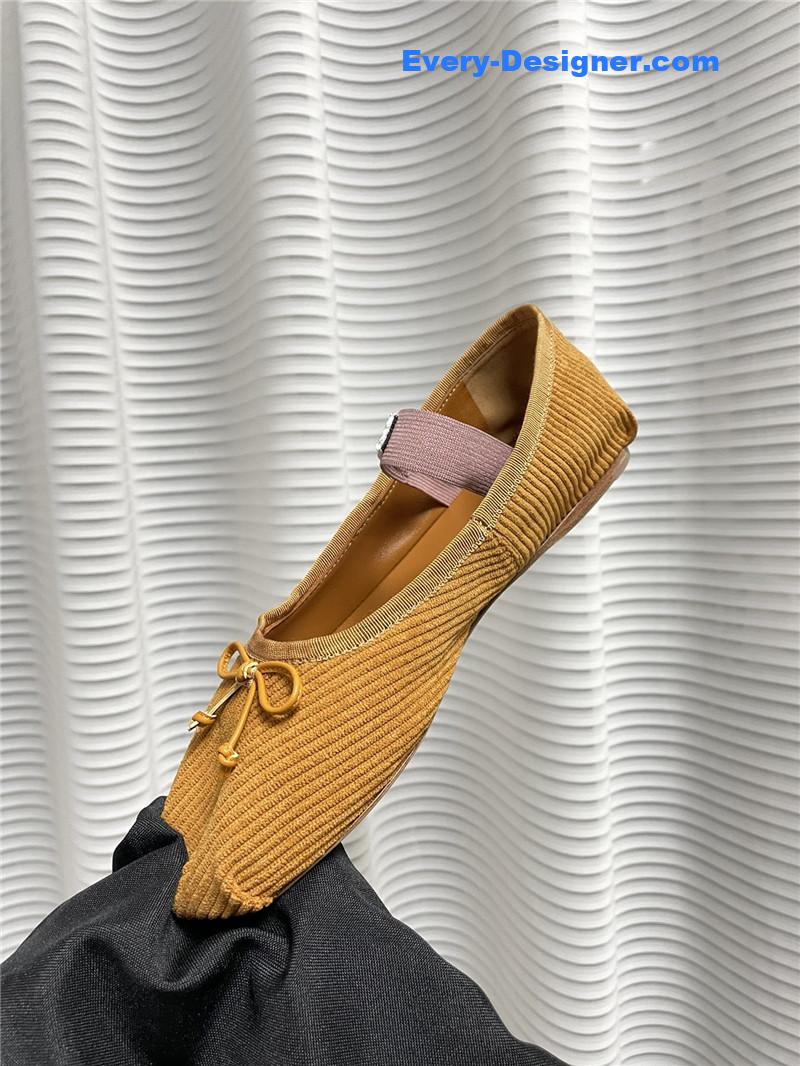 miumiu women’s bow embellished original fabric ballet flats