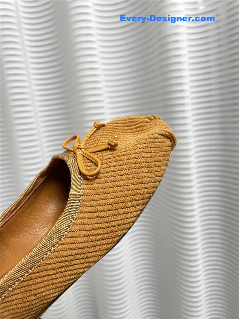 miumiu women’s bow embellished original fabric ballet flats