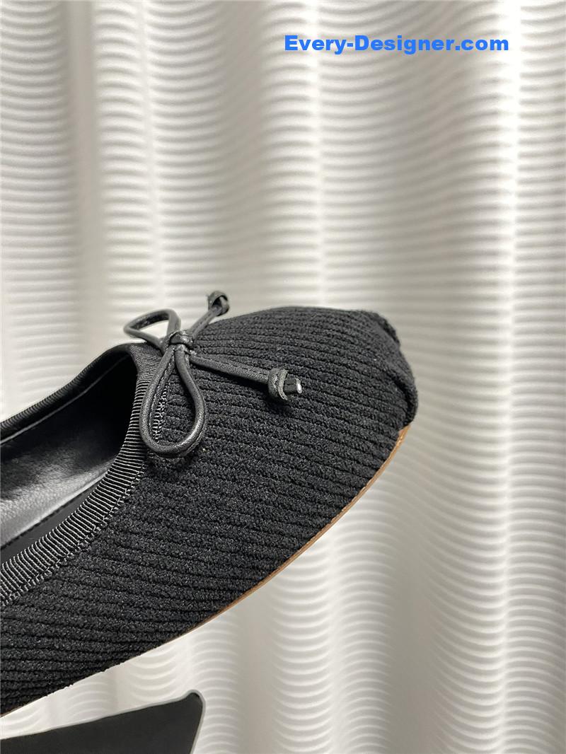 miumiu women’s bow embellished original fabric ballet flats