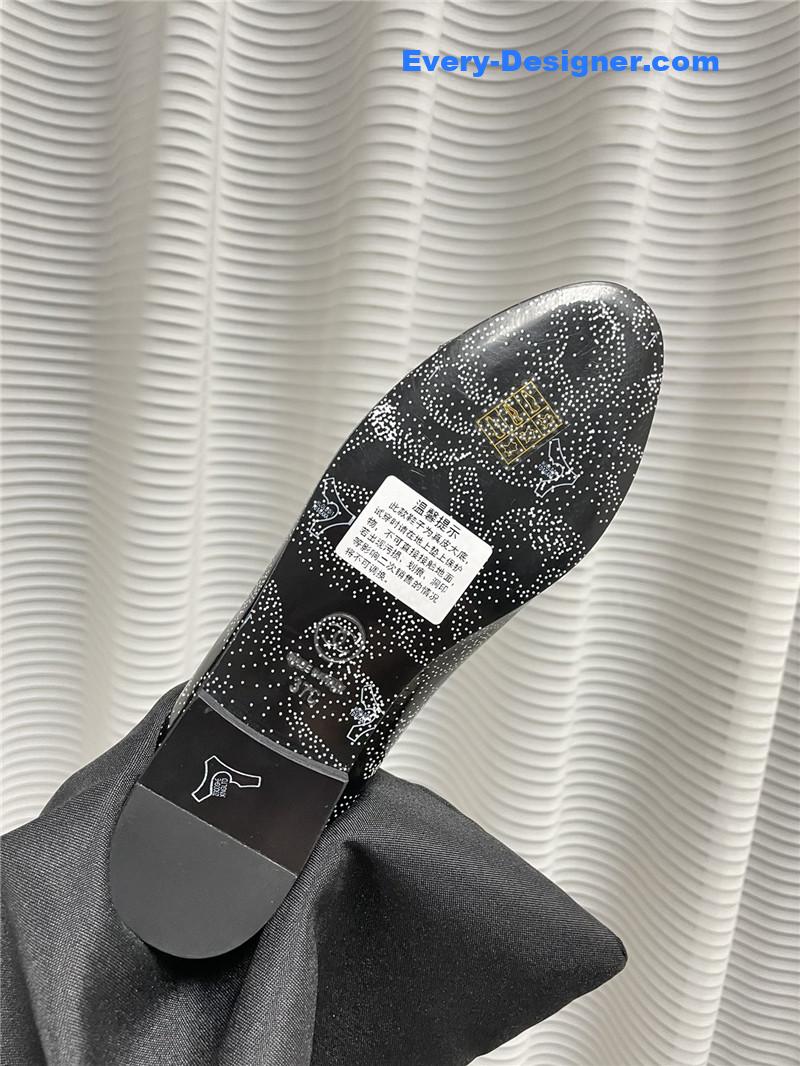 Ch**el thick heel side hollow sandals