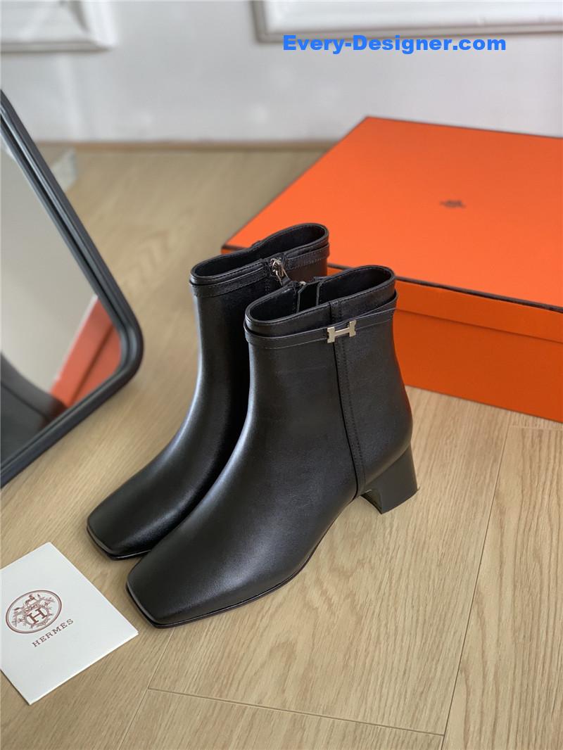 Hermes Calfskin Hommage Ankle Boots