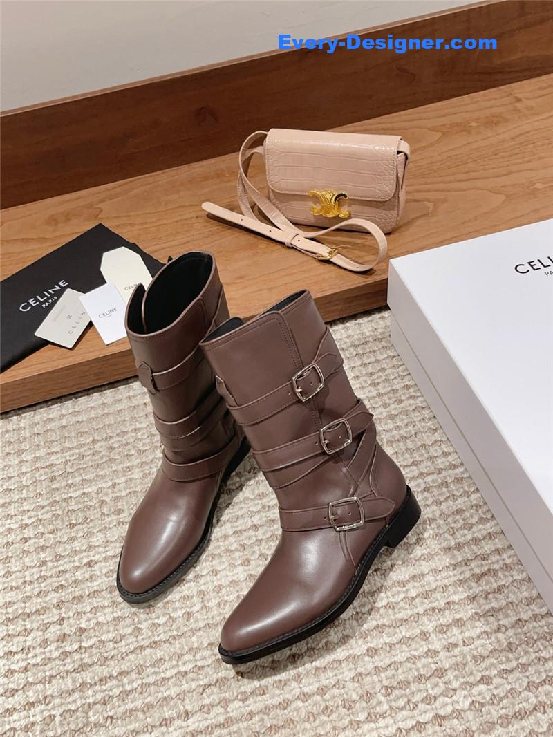 Ce1i*e arc de triomphe thick-soled motorcycle boots