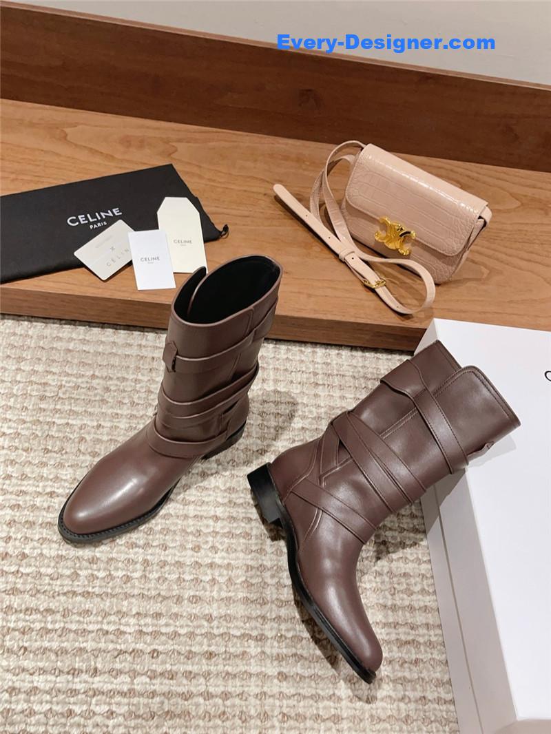 Ce1i*e arc de triomphe thick-soled motorcycle boots