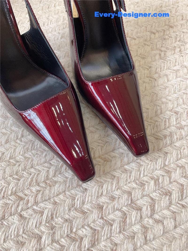 YSL catwalk style small square toe high heel sandals