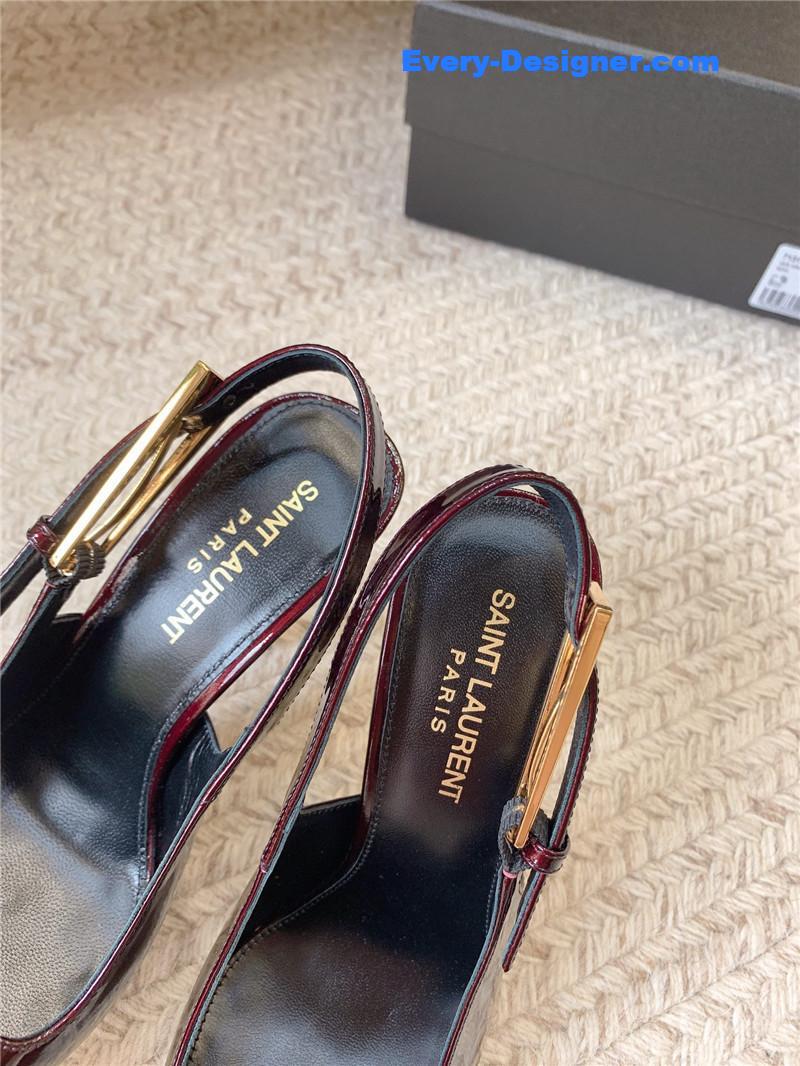 YSL catwalk style small square toe high heel sandals