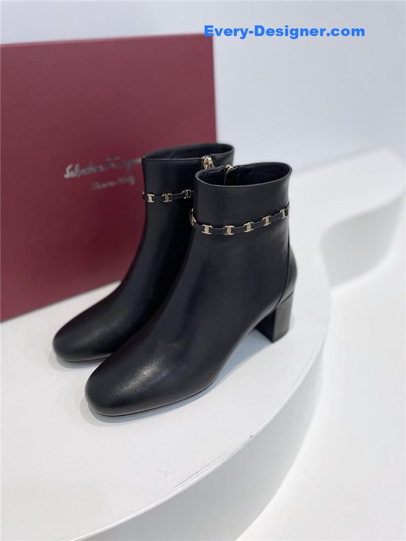 Ferragamo Vara Bow Strap Boots