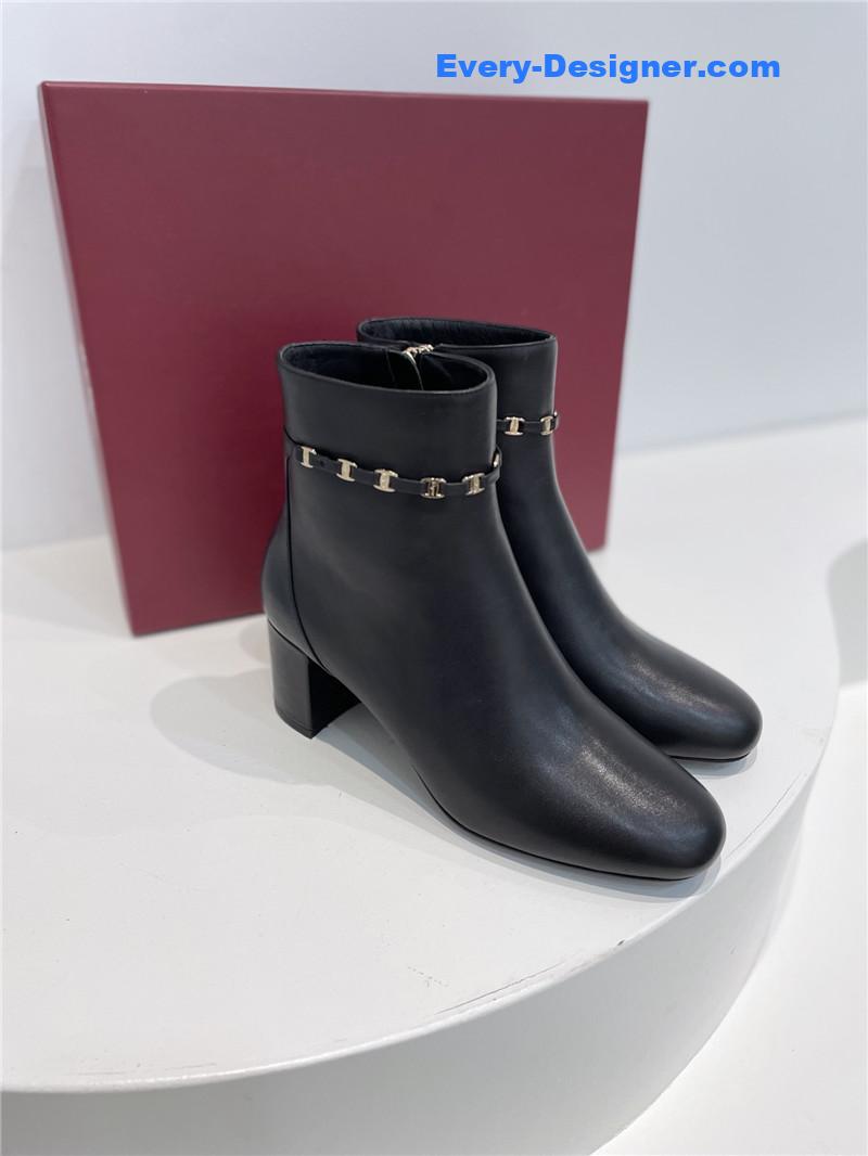 Ferragamo Vara Bow Strap Boots