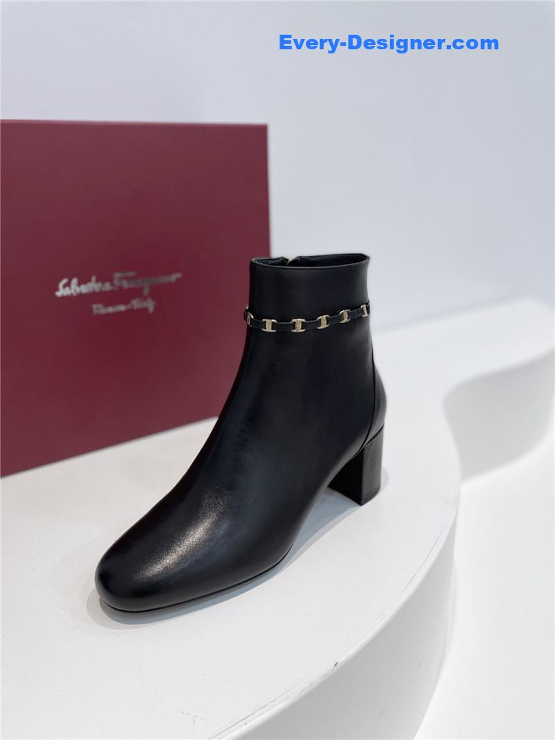 Ferragamo Vara Bow Strap Boots