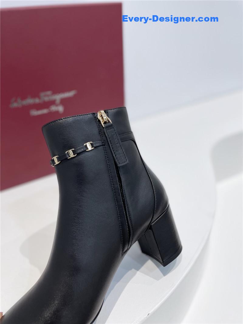 Ferragamo Vara Bow Strap Boots