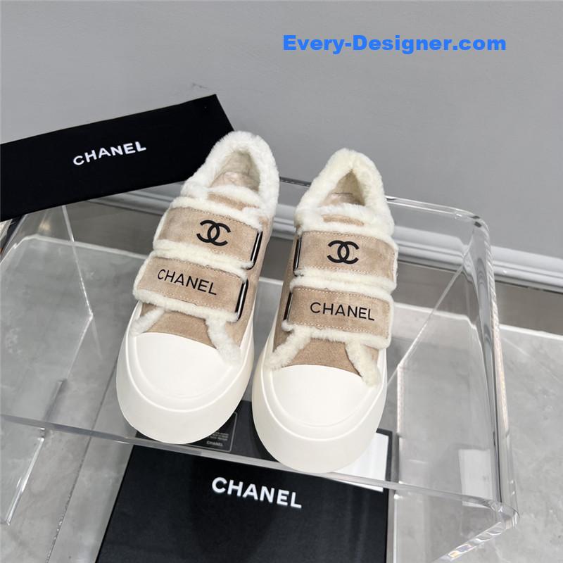 Ch**el fur integrated second-hand casual shoes