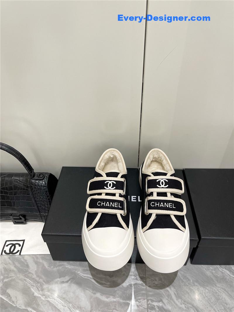 Ch**el fur integrated second-hand casual shoes