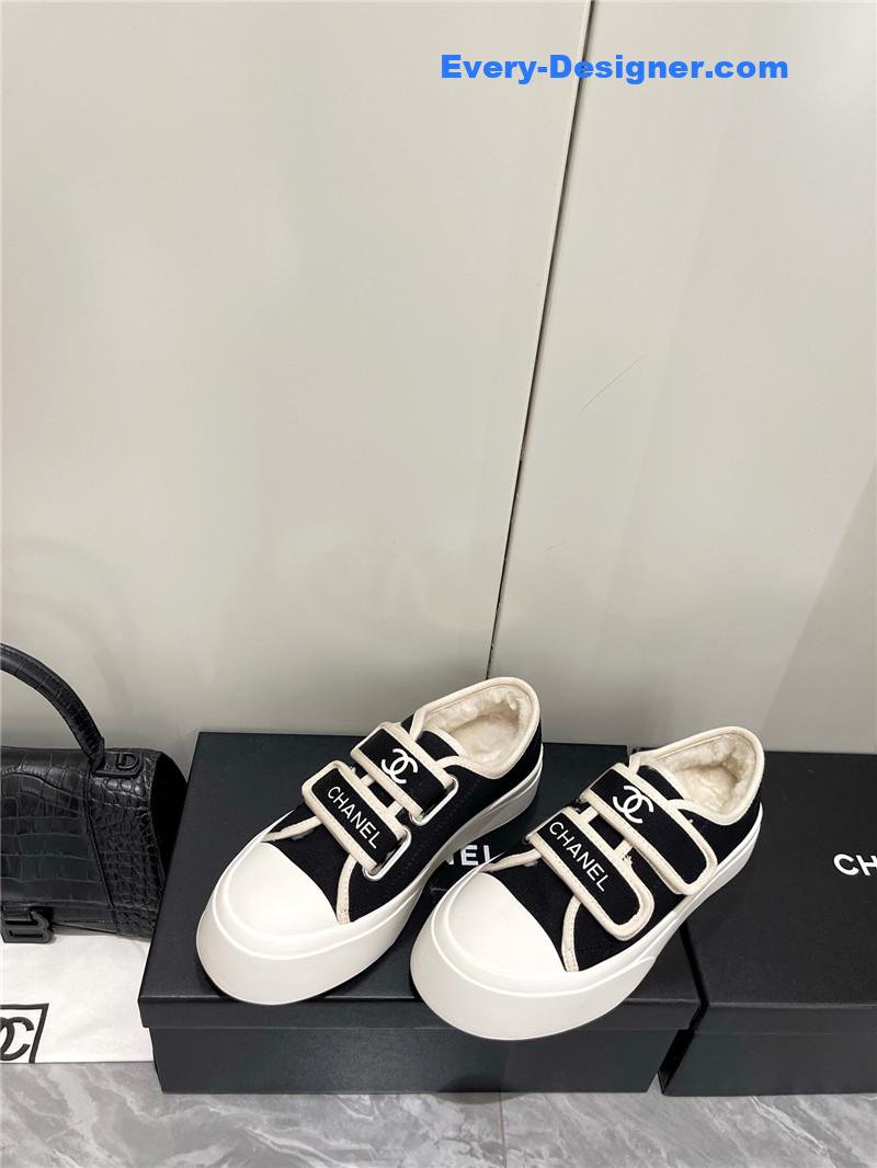 Ch**el fur integrated second-hand casual shoes