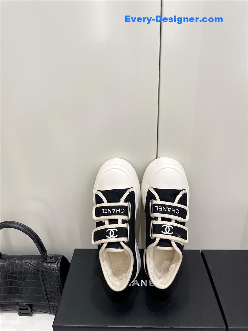 Ch**el fur integrated second-hand casual shoes