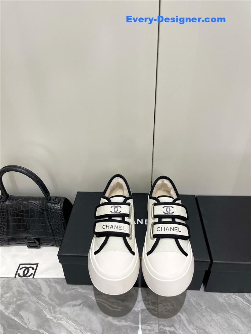 Ch**el fur integrated second-hand casual shoes