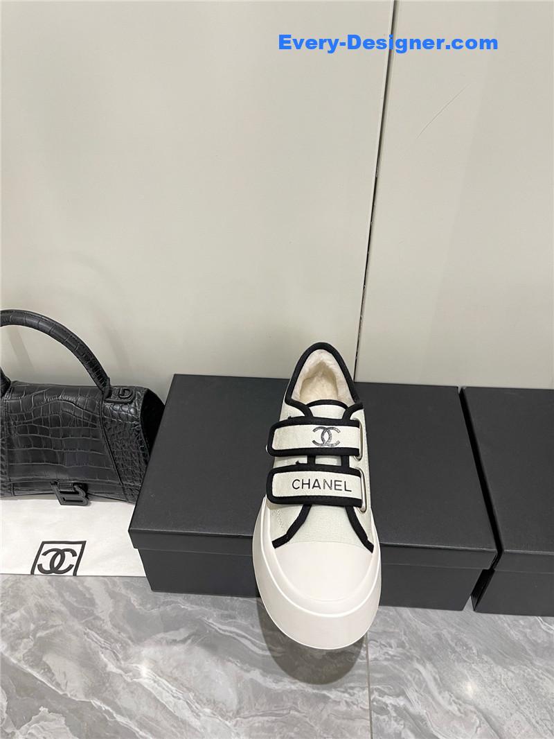 Ch**el fur integrated second-hand casual shoes