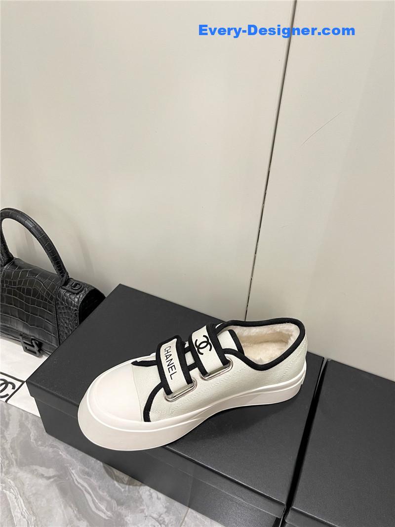 Ch**el fur integrated second-hand casual shoes