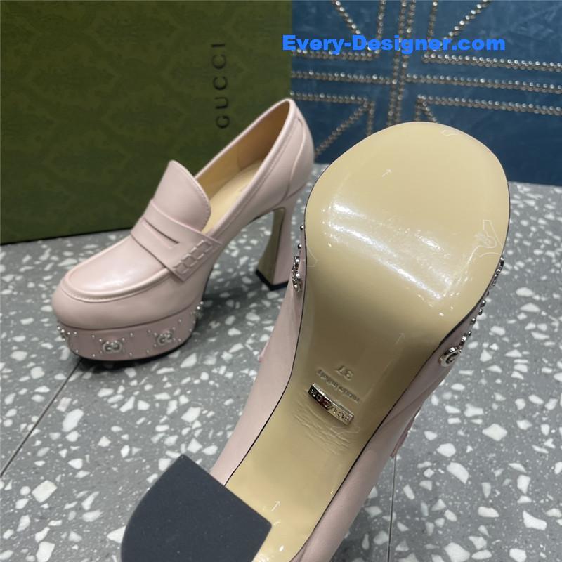 Gvc*1 gg stud platform loafers in pink