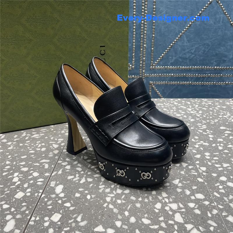 Gvc*1 gg stud platform loafers in black