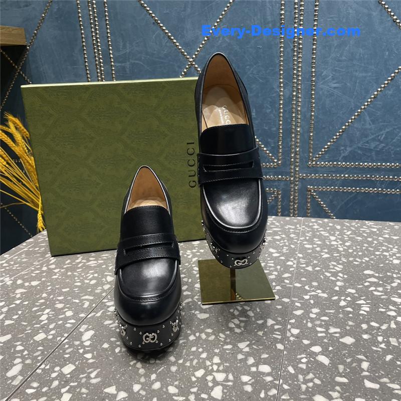 Gvc*1 gg stud platform loafers in black