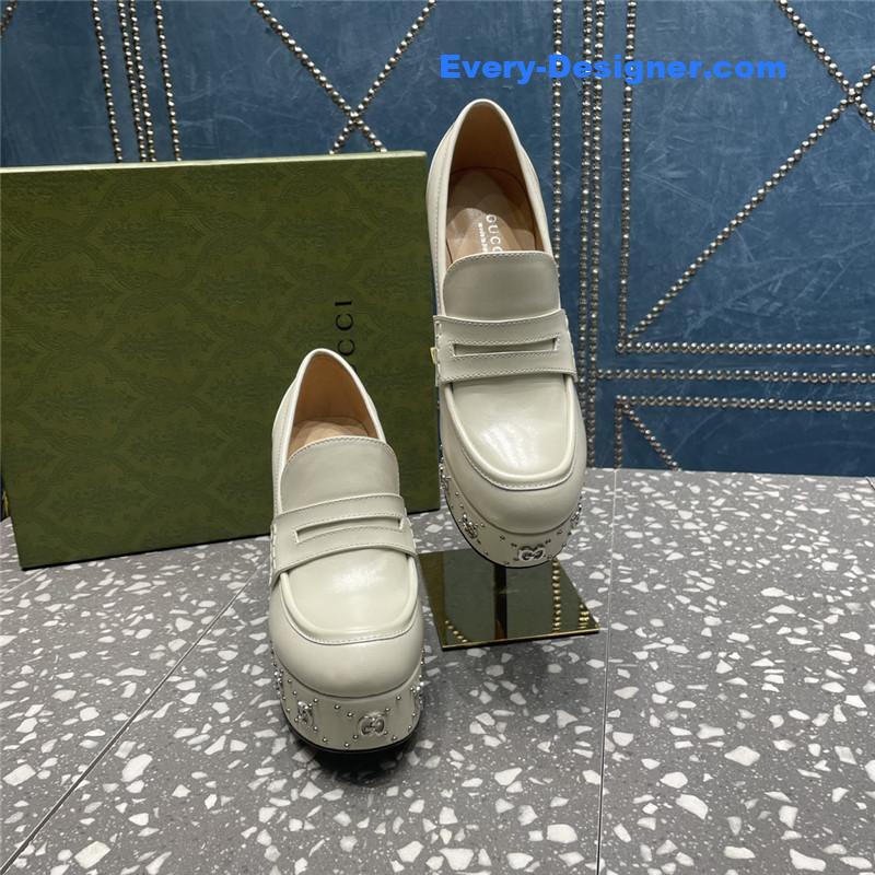 Gvc*1 gg stud platform loafers in white