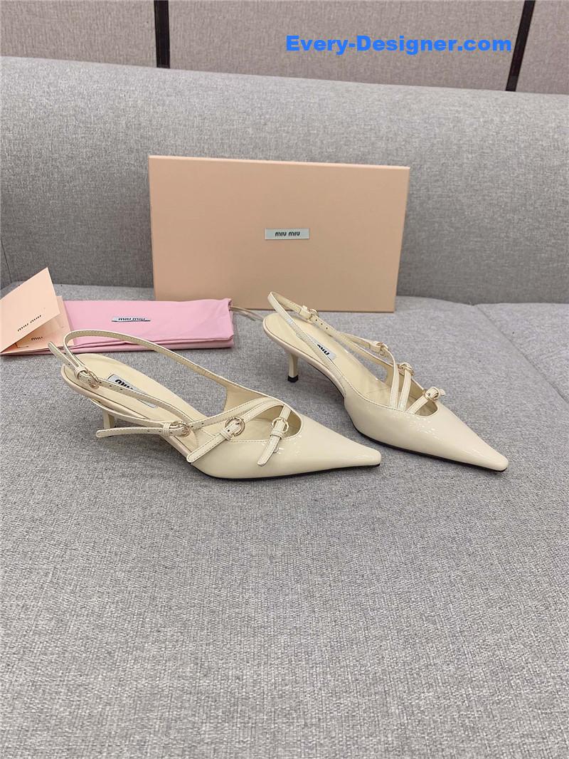miumiu catwalk style pointed toe kitten heels