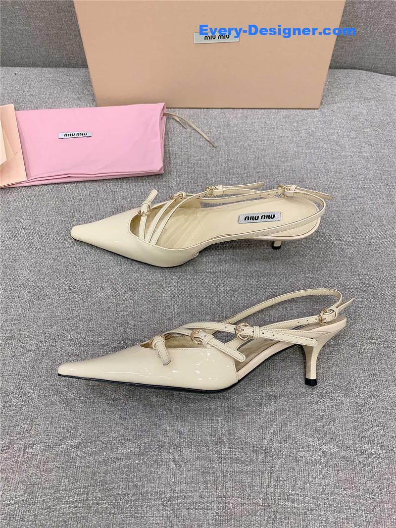 miumiu catwalk style pointed toe kitten heels