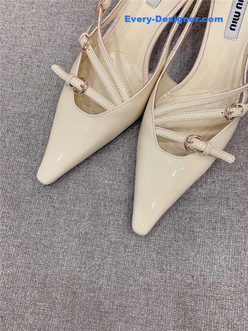 miumiu catwalk style pointed toe kitten heels