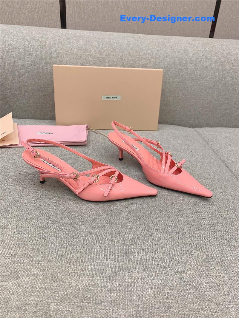 miumiu catwalk style pointed toe kitten heels
