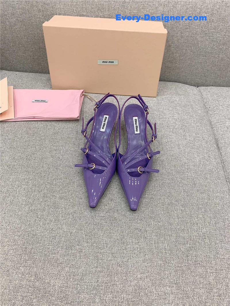 miumiu catwalk style pointed toe kitten heels
