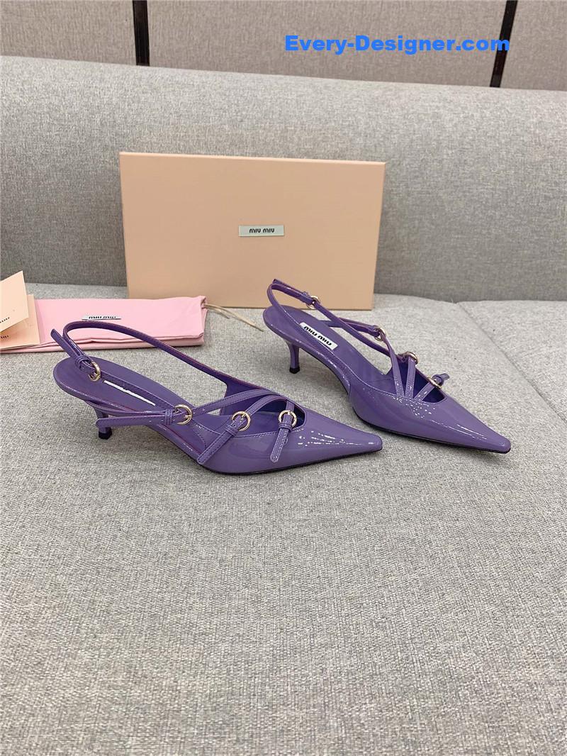 miumiu catwalk style pointed toe kitten heels