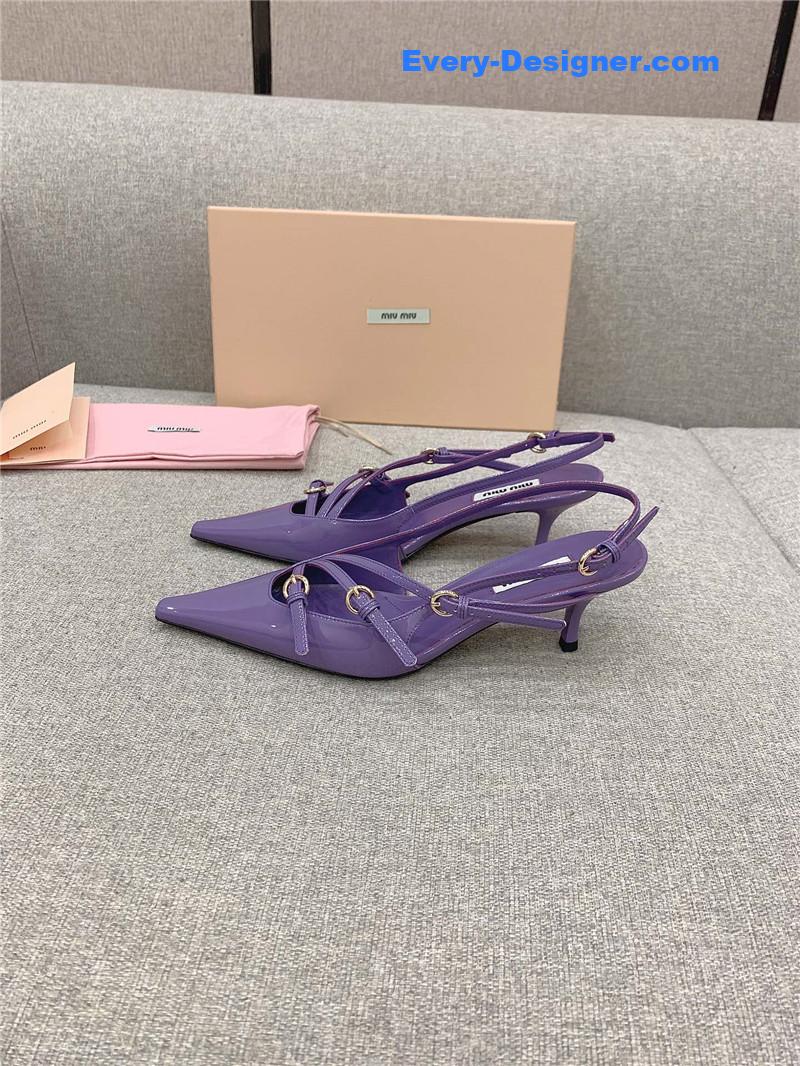 miumiu catwalk style pointed toe kitten heels